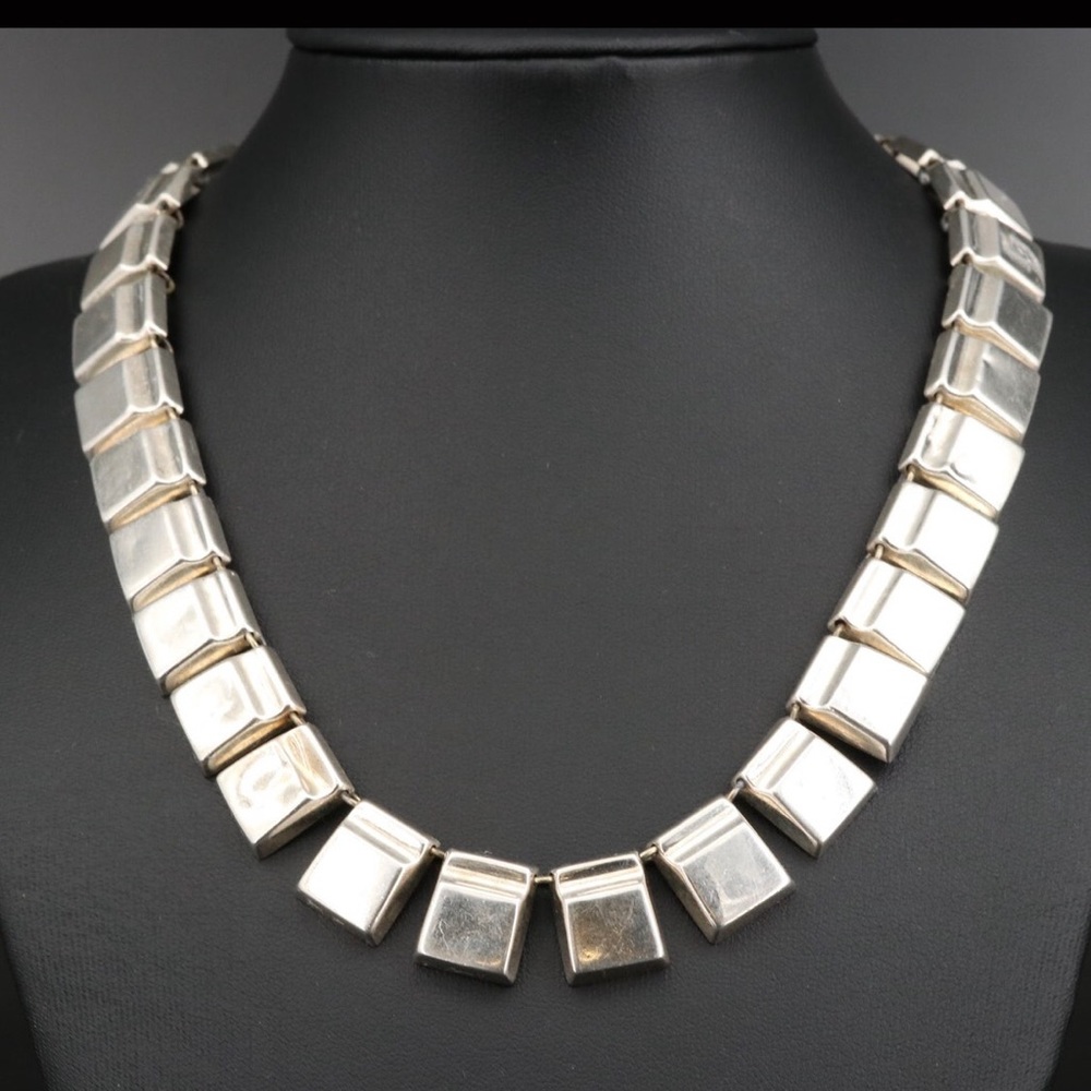 Sterling Square Panel Necklace